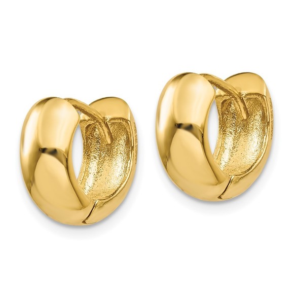 Million Charms 14k Yellow Gold Hinged Hoop Earrings 7 L x 6 mm W